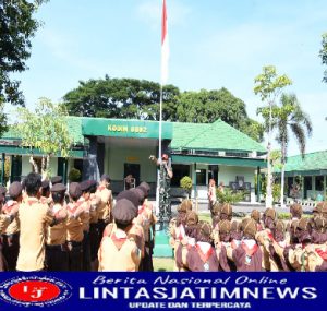 Siswa SDN 1 Pakunden Gelar Penempuhan TKU di Kodim 0802/Ponorogo