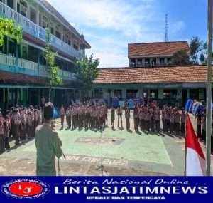 Kapolsek Solokuro Pimpin Apel Pramuka Penggalang Ponpes Rodlotul Muta’abidin, Ini Pesannya