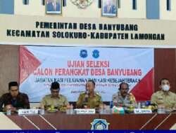 Kapolsek dan Forkopimcam Solokuro Memantau Ujian Perangkat Desa Banyubang