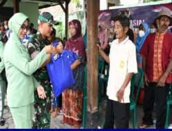Peringati Hari Juang TNI AD ke 77 dan HUT ke 74 Kodam V/Brawijaya, Dandim 0802/Ponorogo Bagi Bagi Paket Sembako