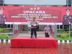 Kapolres Gresik Pimpin korp Raport Kenaikan Pangkat 62 Anggota