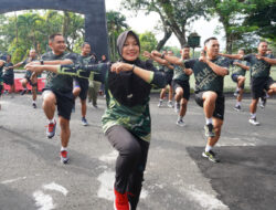 Prajurit dan PNS Kodim 0731/Kulon Progo Laksanakan Olahraga Bersama