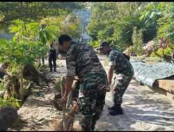 Jaga Kebersihan Lingkungan, Koramil 0801/01 Pacitan Lakukan Karya Bakti Lintas Sektoral