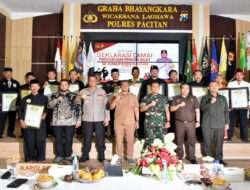 Jaga Kondusifitas, Dandim 0801/Pacitan Bersama Forkopimda Hadiri Deklarasi Damai Perguruan Silat