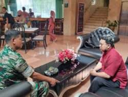 Babinsa Tipes adakan Komsos dengan Security Hotel Indah Palace