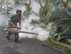 Basmi Sarang Nyamuk DBD, Babinsa Laksnakan Fogging