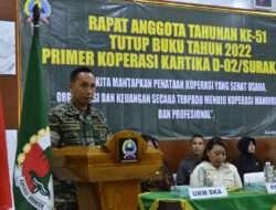 Koperasi Kartika D-02 Kodim 0735/Surakarta Laksanakan RAT Tutup Buku Tahun 2022
