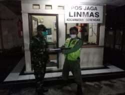 Rutinitas Piket Koramil 03/Serengan Patroli Malam Bersama Linmas