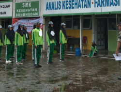 Koramil Ngemplak Latih PBB di SMK Kesehatan Donuhudan