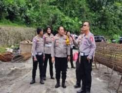 Dampingi Koorlantas Polri, Polda Jatim Tinjau Lokasi Pembangunan Gladak Perak di Lumajang