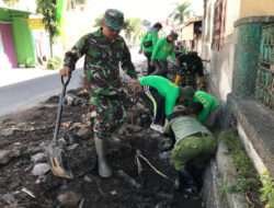 Manunggal Dengan Rakyat, Koramil 04/Jebres Laksanakan Karya Bhakti Daerah Tahap III Di Wilayah Kelurahan Gandekan