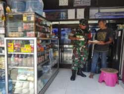 Babinsa Kratonan Sambangi Toko Kelontong sebagai pendampingan UMKM