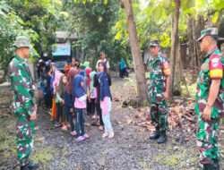 Anggota Koramil Panjatan Pererat Hubungan Dengan Rakyat Ikuti Giat Jalan Sehat