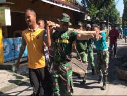 Semangat Pantang Kendur, Koramil 04/Jebres Bersama Masyarakat Bahu Membahu Selesaikan Sasaran Fisik KBD