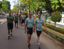 Jaga Kesehatan Jantung, Kodim 0801/Pacitan Olah Raga Bersama Lari Pagi