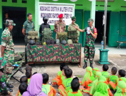 Mengenal TNI Lebih Dekat, Puluhan Anak TK Ibnu Sina Datangi Markas Koramil Jatisrono