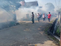 Basmi Sarang Nyamuk, Babinsa Dampingi Kegiatan Fogging