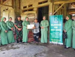 Peringati HUT Persit Ke-77, Dandim 0801/Pacitan Beserta Ketua Persit KCK Cabang XV Anjangsana Dan Baksos