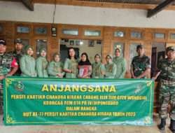 Anjangsana Istri TNI Wonogiri Ke Warakawuri, Peringati HUT Persit Ke-77