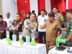 Polres Nganjuk Musnahkan Barang Bukti Sitaan Narkoba, Miras dan Knalpot Brong
