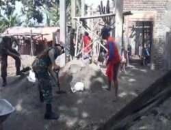 Kerja Bakti, Anggota Kodim 0802/Ponorogo Gotong Royong Bangun Masjid Bersama Warga