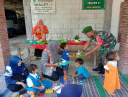 Babinsa Koramil Padas Aktif Laksanakan Pendampingan Posyandu Di Wilayah Binaannya