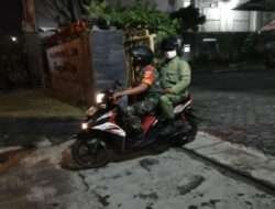 Jaga Kondusifitas Wilayah Piket Koramil 03/Serengan Patroli Bersama Linmas