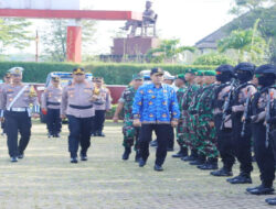 Dandim Dan Kapolres Winogiri Dampingi Bupati Pimpin Apel Gelar Pasukan Ops Ketupat Candi 2023