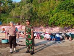 Anggota Koramil Jajaran Kodim 0728/Wonogiri Amankan Jalur Mudik Dan Pelaksanaan Sholat Idul Fitri