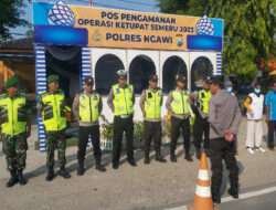 Menjelang Arus Balik, Anggota Koramil 04/Padas Laksanakan Pos Pam Hari Raya Idul Fitri