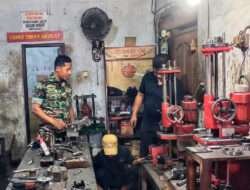 Babinsa Nogosari Motivasi Pengusaha Mikro Bengkel Bubut