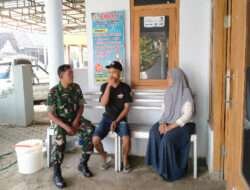 Komsos, Babinsa Kodim 0802/Ponorogo Anjangsana ke Rumah Bidan Desa