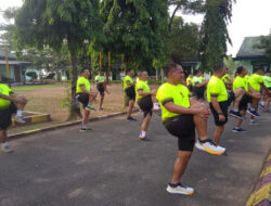 Pelihara Kesehatan Tubuh, Kodim 0801/Pacitan Laksanakan Olah Raga Lari Pagi