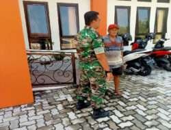 Curah Hujan Cukup Tinggi Babinsa Berikan Himbauan Untuk Waspada Bencana