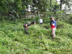 Koramil Besuk Pimpin Kerja Bakti Bersihkan TPU