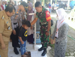 Koramil Bantaran Dampingi Gelaran Bakti Posyandu dan Imunisasi