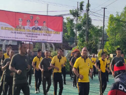 Jaga Soliditas, Dandim Ngawi dan Forkopimda Olahraga Bersama di Mapolres Ngawi