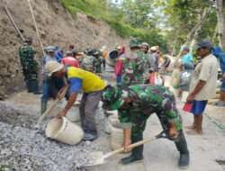 Jelang Penutupan, TNI Dan Warga Kebut Sasaran Fisik TMMD di Desa Golo