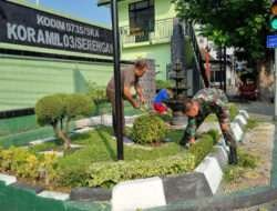 Danramil 03 Serengan Ajak Anggotanya Jaga Kebersihan Kantor