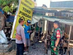 Jelang Idul Adha 1444 H Babinsa Kelurahan Tipes Datangi lapak Penjualan Hewan Kurban