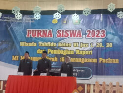 MIM 16 Gelar Purnasiswa 2023, Wisudah Tahfizh Kelas VI dan Pembagian Rapor Tahun Pelajaran 2022/2023