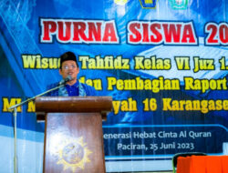 Ketua Majelis Dikdasmen dan PNF Hadiri Gelar Purnasiswa 2023, Wisuda Tahfizh Quran MIM 16 Paciran, Begini Sambutannya