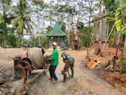 Kegiatan Pra TMMD Ke-117 Kodim 0801/Pacitan, Bangun Gapura Di Pintu Masuk Desa Ketroharjo