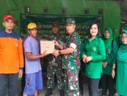 Tinjau Karya Bakti, Dandim Wonogiri Serahkan Bantuan Warga Terdampak Gempa di Beberapa Lokasi