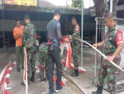 Jelang Penutupan Karya Bakti Daerah Tahap V, Koramil 02/Banjarsari Laksanakan Kerja Bakti