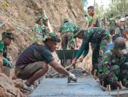 Program TMMD Ke-117 Kodim 0801/Pacitan, Kerjakan Pengerasan Jalan Tembus Pacitan – Ponorogo