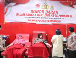 Sambut Harla, Polwan Polresta Sidoarjo Anjangsana Senior dan Donor Darah