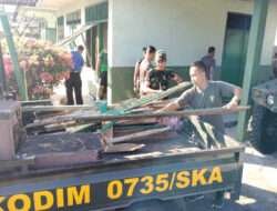 Ciptakan Lingkungan Bersih Dan Sehat, Anggota Kodim 0735/Surakarta Laksanakan Pembersihan Pangkalan
