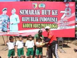 Semarak HUT ke 78 Kemerdekaan RI Tahun 2023 Kodim 0802/Ponorogo, Anak Anak Turut Berpartisipasi