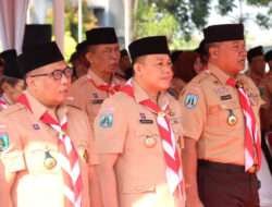 Kapolres Gresik Hadiri Peringatan Hari Pramuka Ke 62 di Halaman Kantor Bupati Gresik